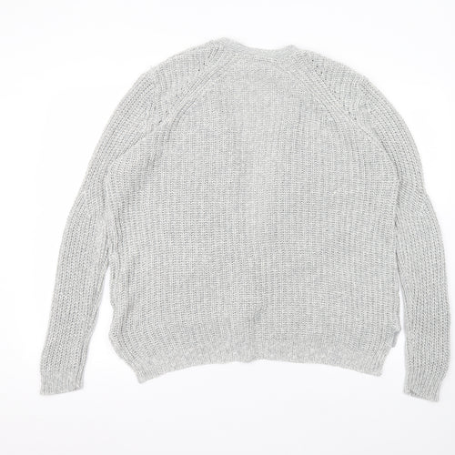 Peacocks Womens Grey Round Neck  Acrylic Cardigan Jumper Size M