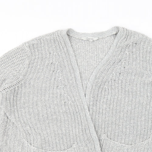 Peacocks Womens Grey Round Neck  Acrylic Cardigan Jumper Size M