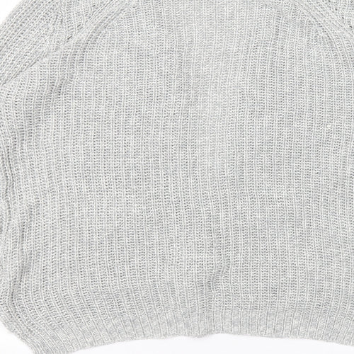 Peacocks Womens Grey Round Neck  Acrylic Cardigan Jumper Size M