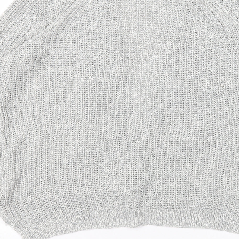 Peacocks Womens Grey Round Neck  Acrylic Cardigan Jumper Size M