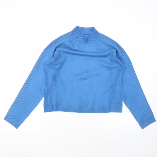 Filati Womens Blue  Acrylic Basic T-Shirt Size XL Roll Neck