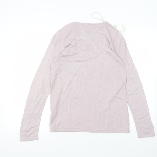 fay louise Womens Pink  Acrylic Basic T-Shirt Size S Round Neck