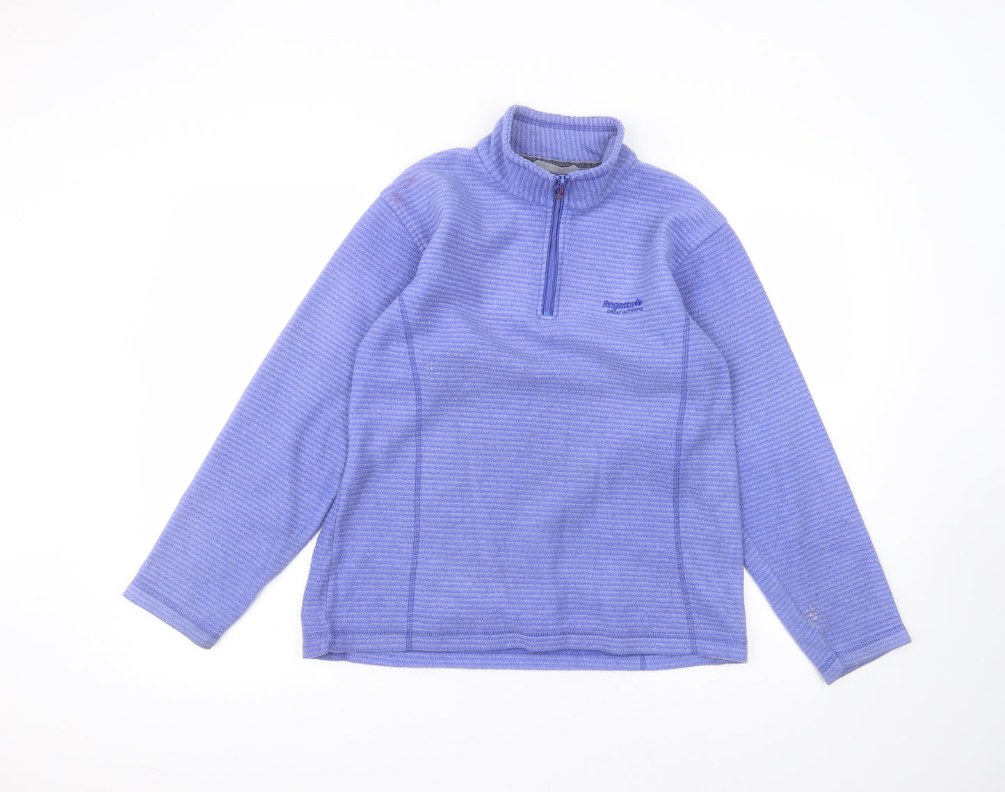 Regatta Womens Purple Round Neck Striped Polyester Pullover Jumper Size 10