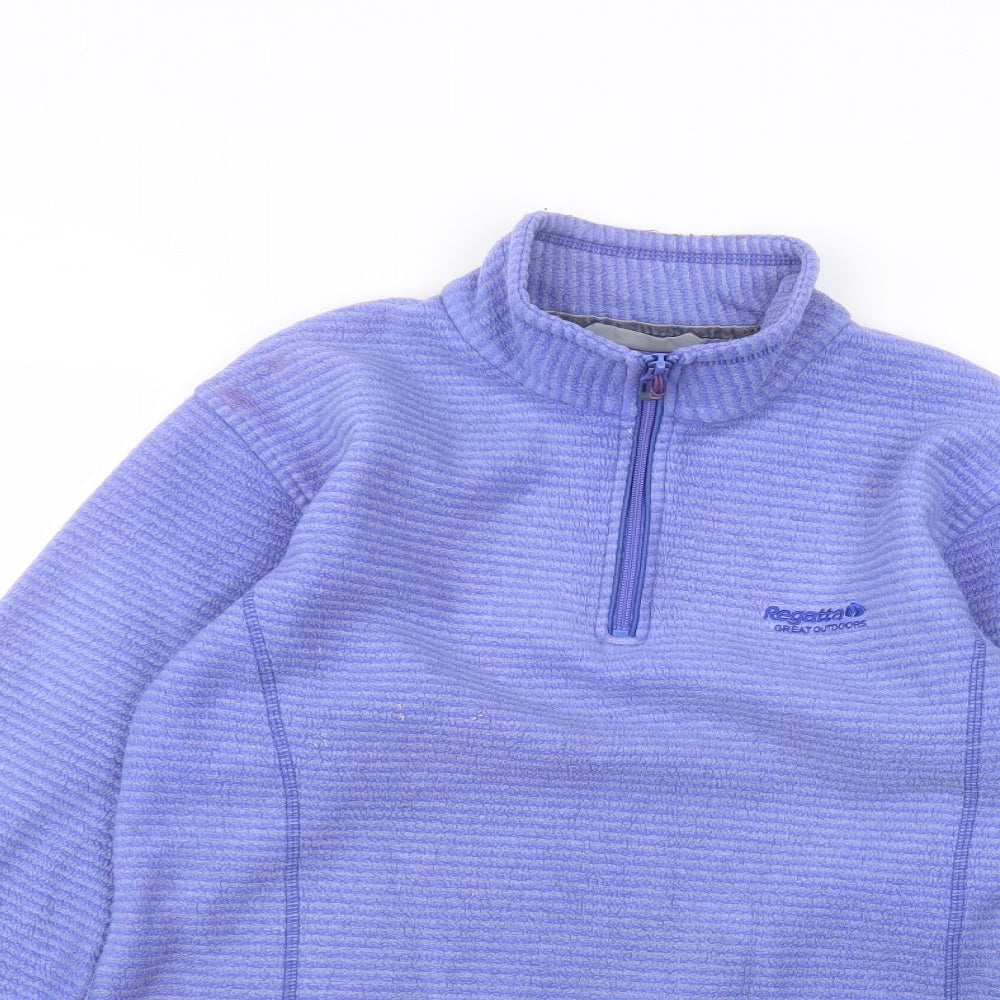 Regatta Womens Purple Round Neck Striped Polyester Pullover Jumper Size 10