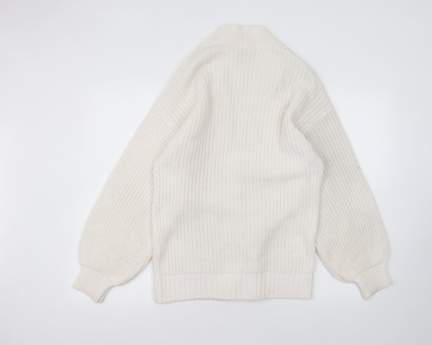 New Look Womens White   Jacket Coatigan Size M