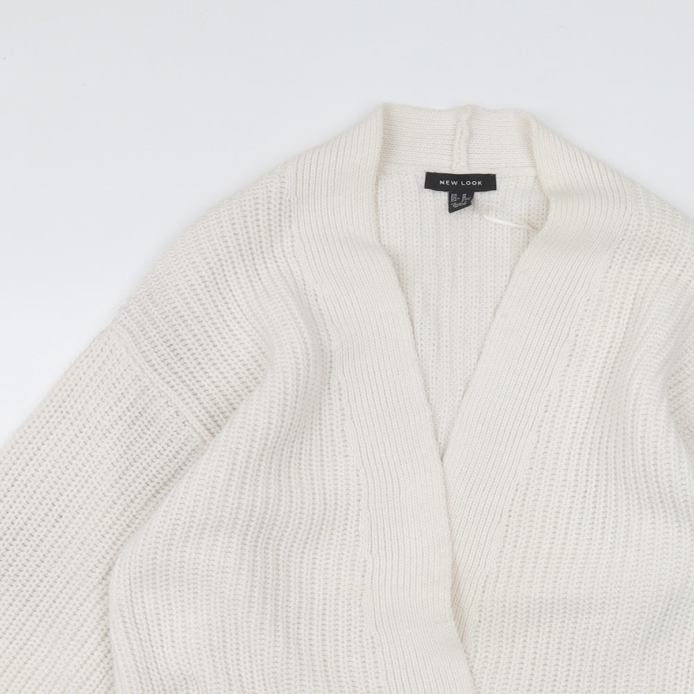New Look Womens White   Jacket Coatigan Size M