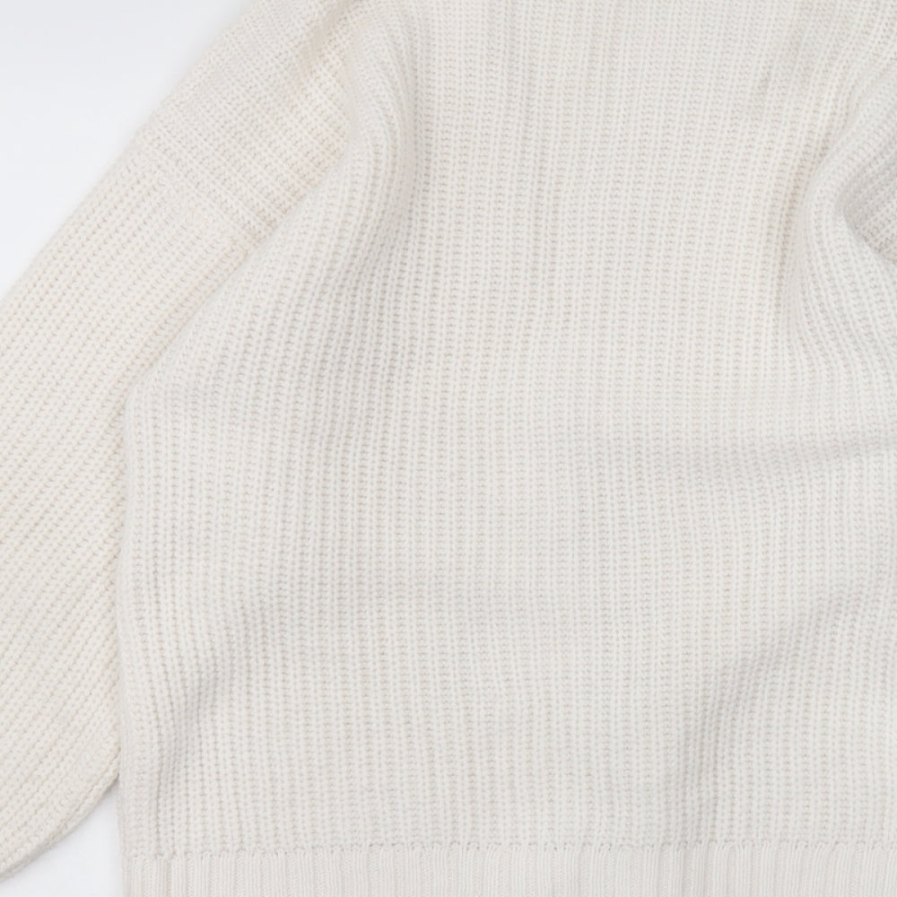 New Look Womens White   Jacket Coatigan Size M