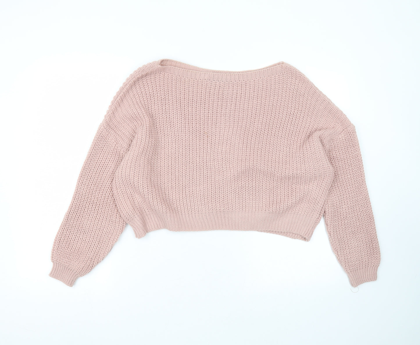 I SAW IT FIRST Womens Pink Round Neck  Acrylic Pullover Jumper Size 20
