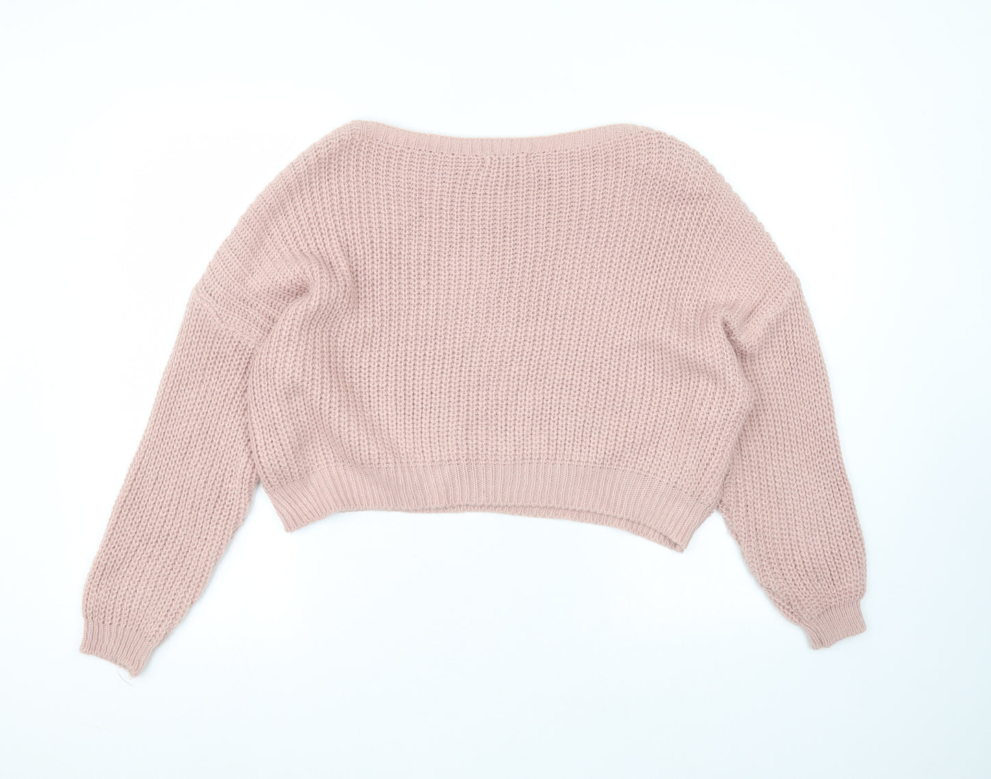 I SAW IT FIRST Womens Pink Round Neck  Acrylic Pullover Jumper Size 20