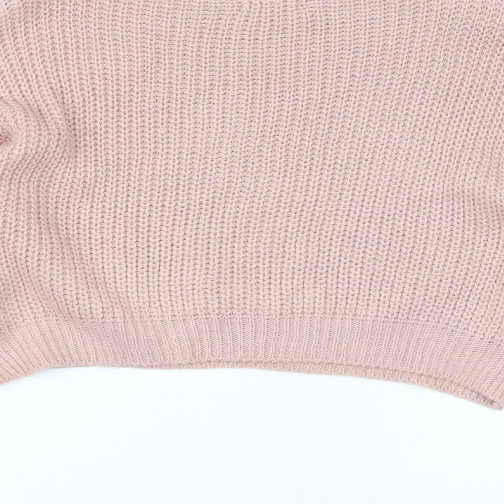 I SAW IT FIRST Womens Pink Round Neck  Acrylic Pullover Jumper Size 20
