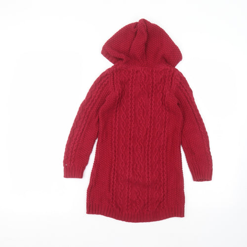 if it were me Girls Red  Cotton Pullover Hoodie Size 6 Years