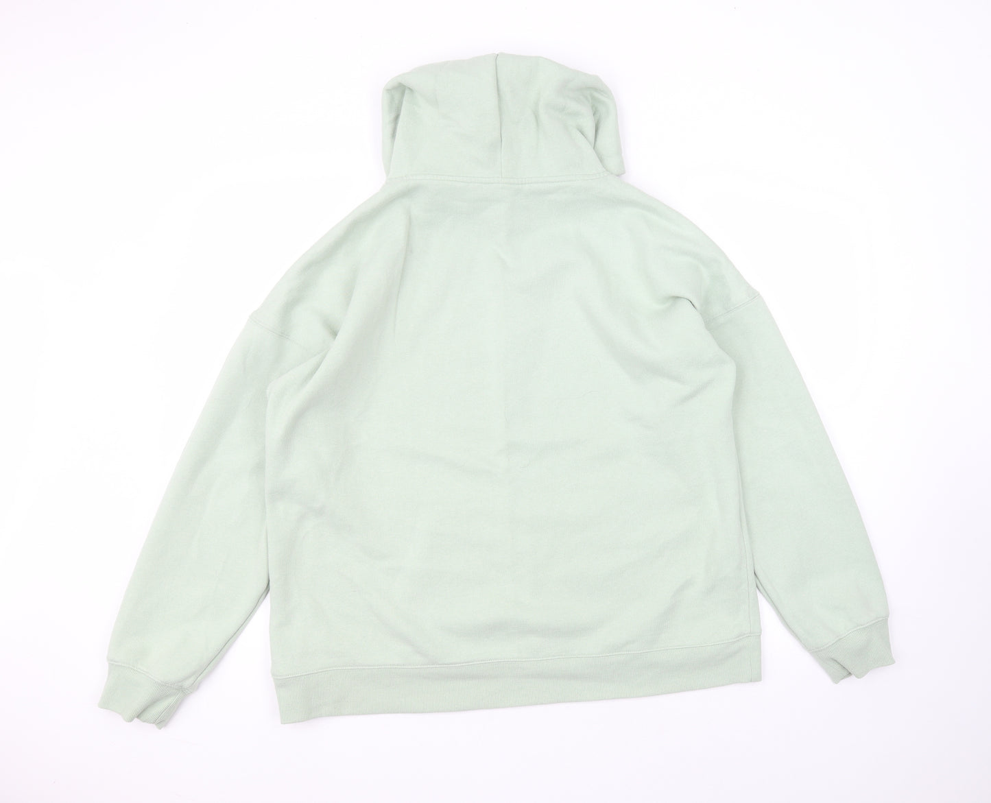 New Look Womens Green  Cotton Pullover Hoodie Size L