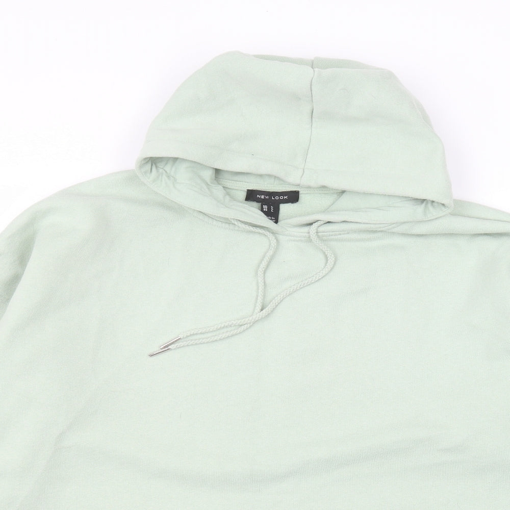 New Look Womens Green  Cotton Pullover Hoodie Size L
