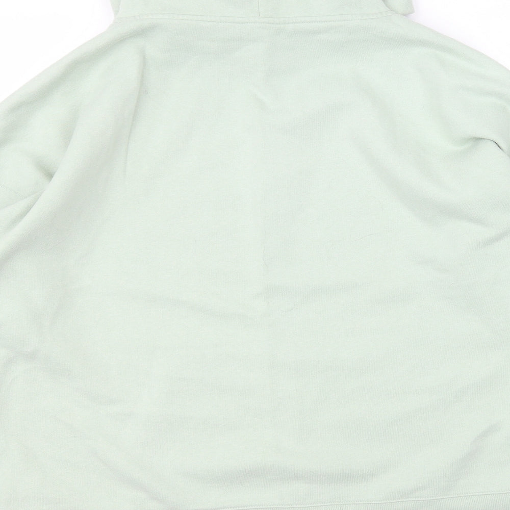 New Look Womens Green  Cotton Pullover Hoodie Size L