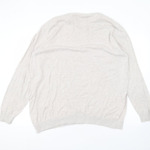 George Womens Beige  Cotton Basic T-Shirt Size 3XL Round Neck