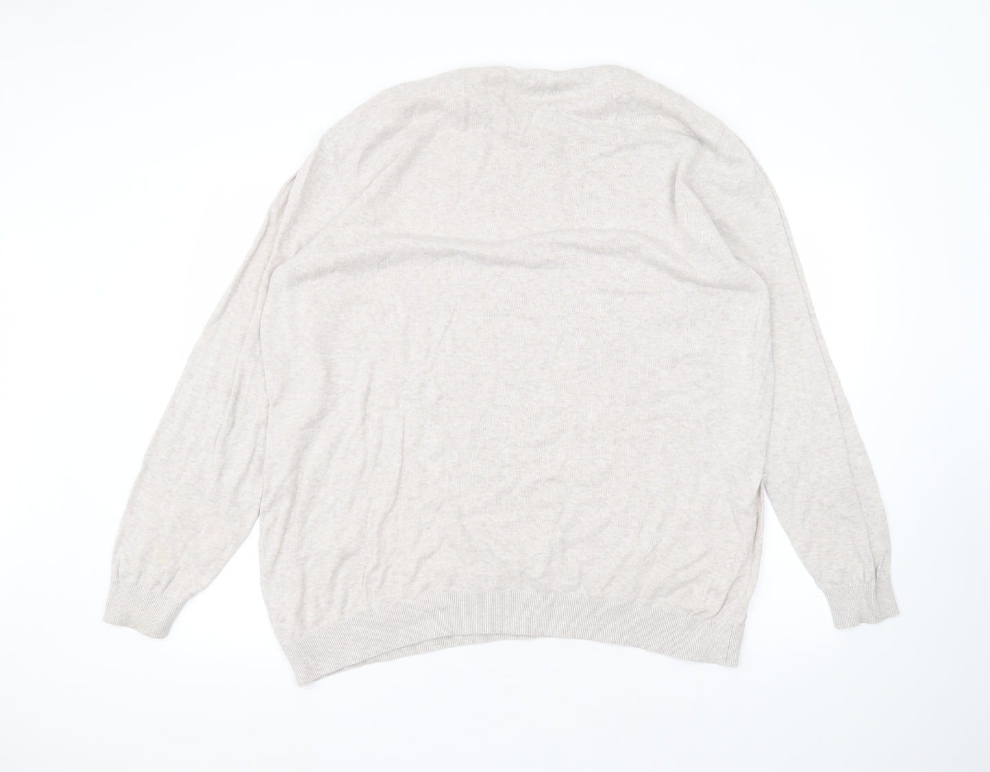 George Womens Beige  Cotton Basic T-Shirt Size 3XL Round Neck