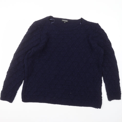 Debinhams Womens Blue Round Neck  Acrylic Pullover Jumper Size 20