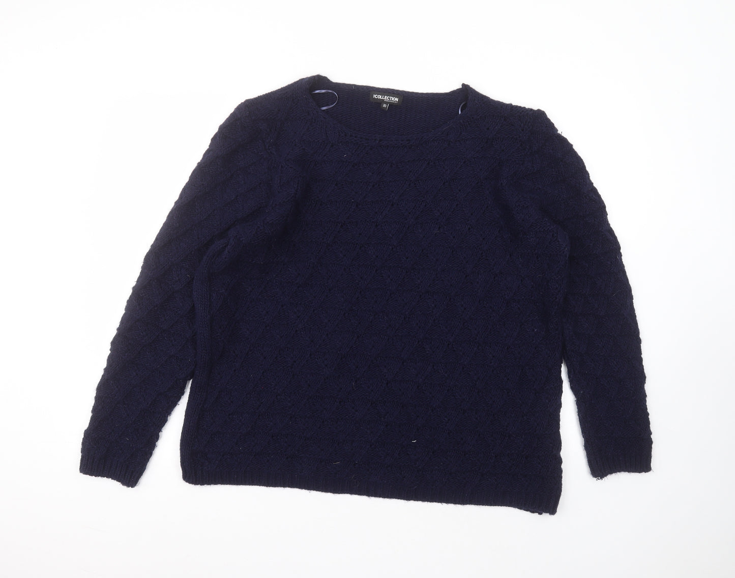 Debinhams Womens Blue Round Neck  Acrylic Pullover Jumper Size 20