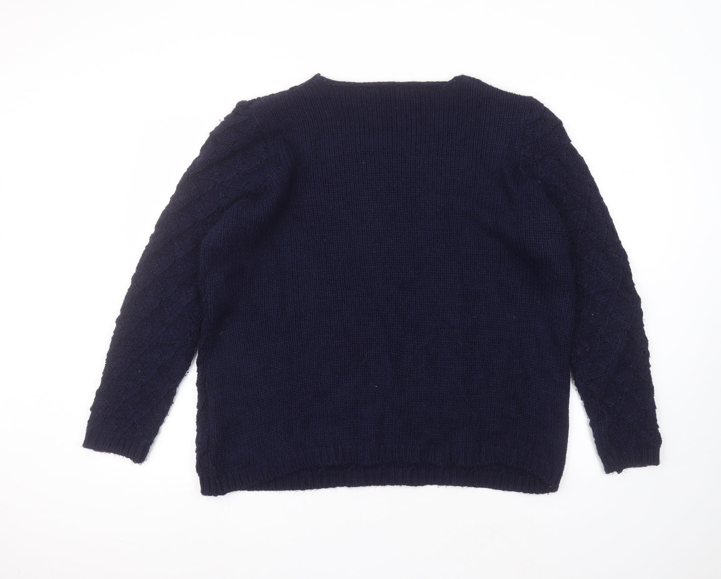 Debinhams Womens Blue Round Neck  Acrylic Pullover Jumper Size 20