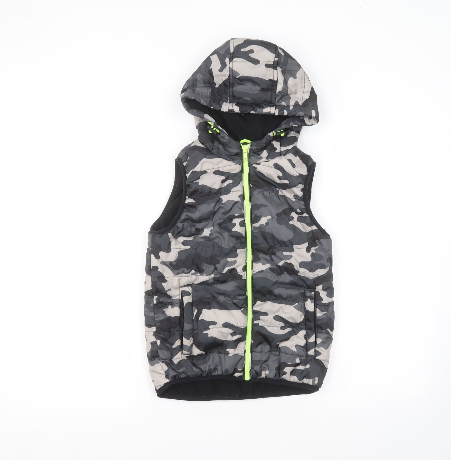 Matalan Boys Green Camouflage  Gilet Coat Size 8 Years