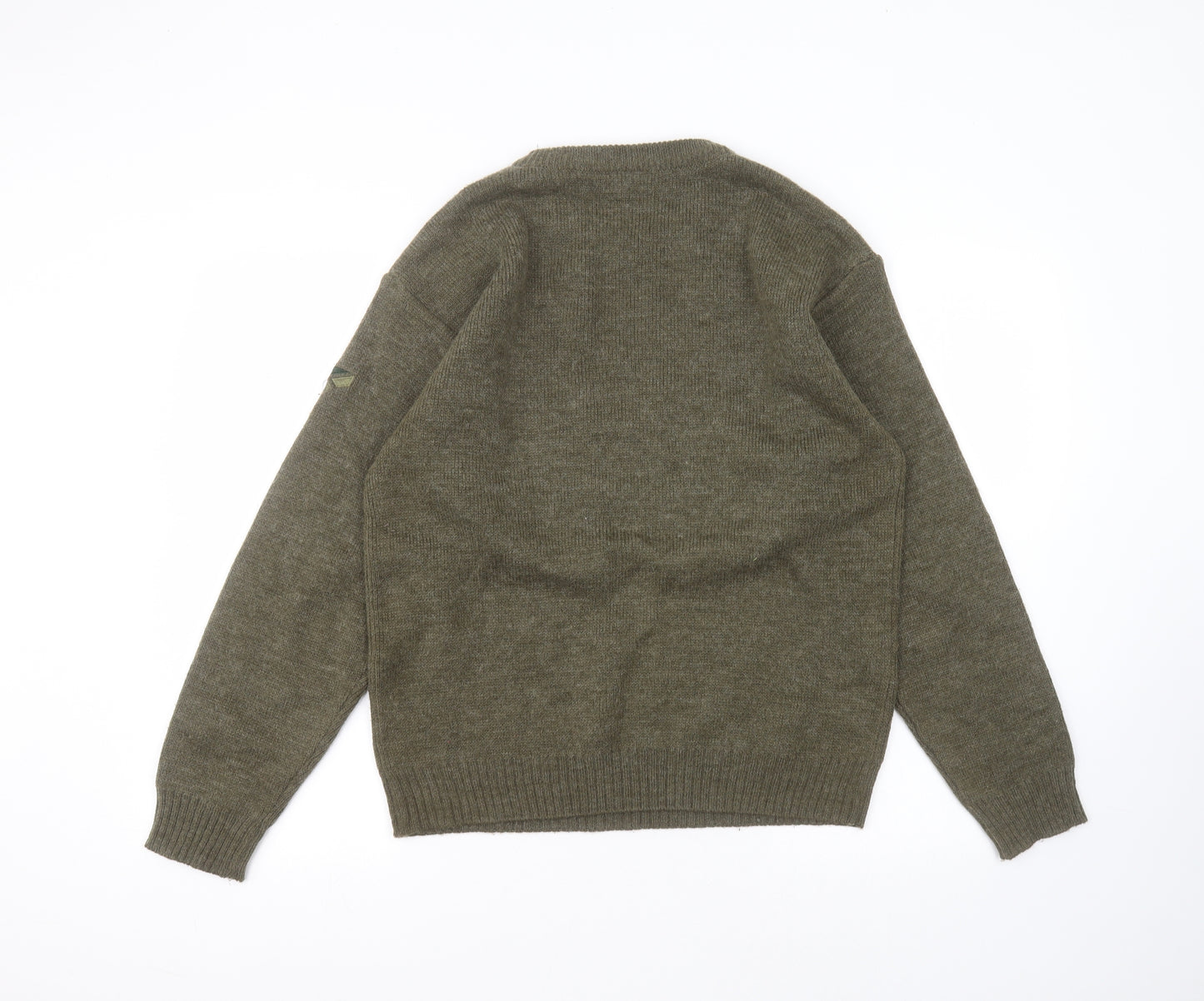 Fieldpro Mens Green Round Neck  Acrylic Pullover Jumper Size M