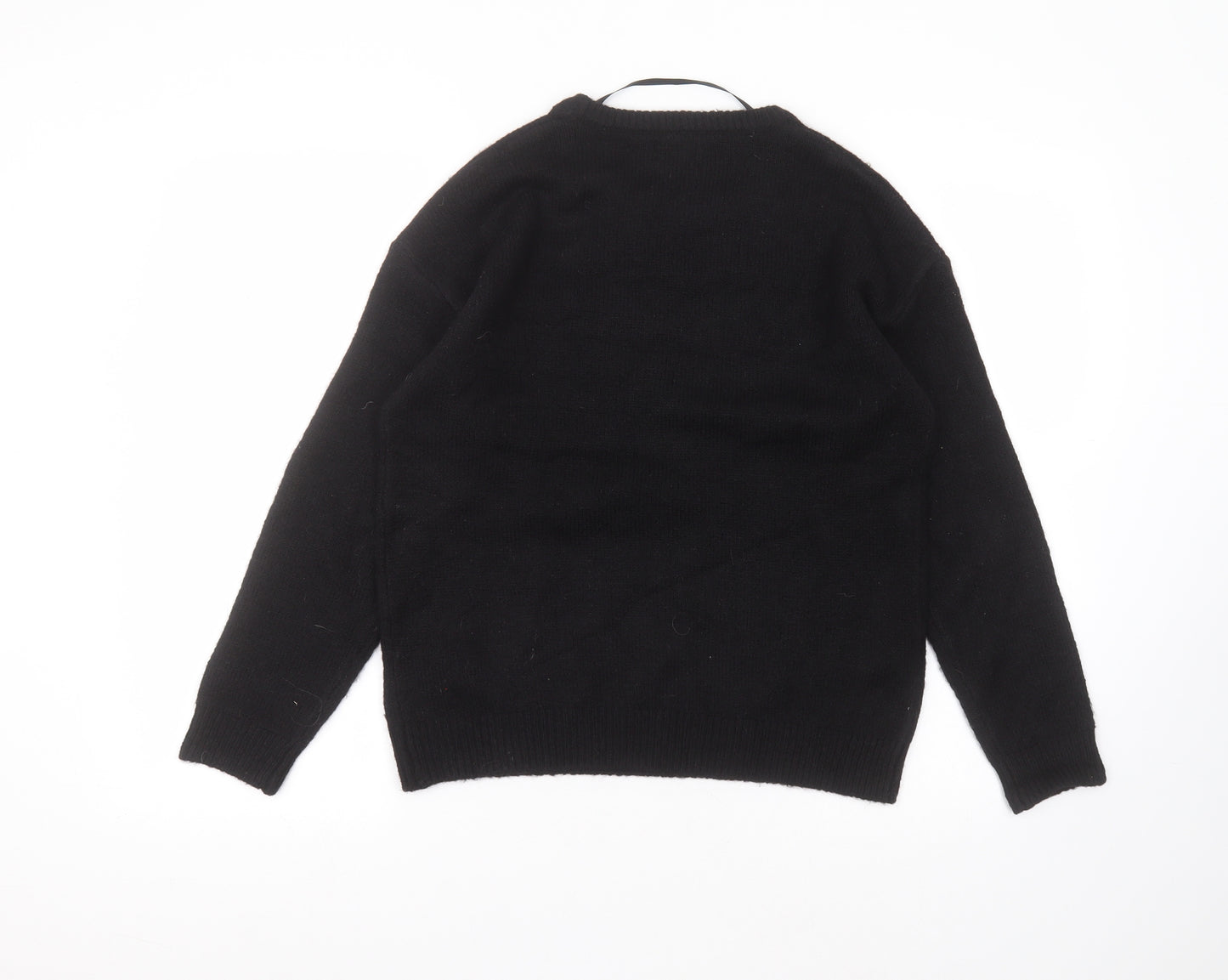 Primark Womens Black Round Neck  Acrylic Pullover Jumper Size XS
