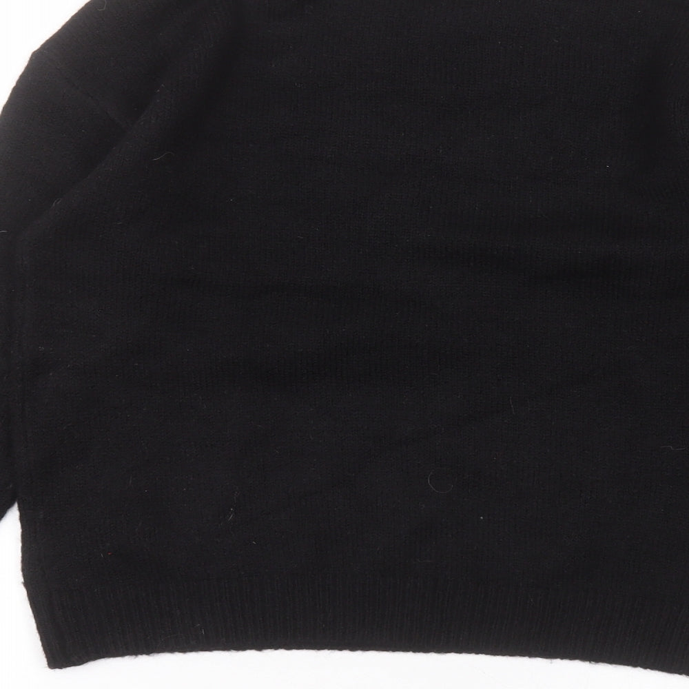 Primark Womens Black Round Neck  Acrylic Pullover Jumper Size XS