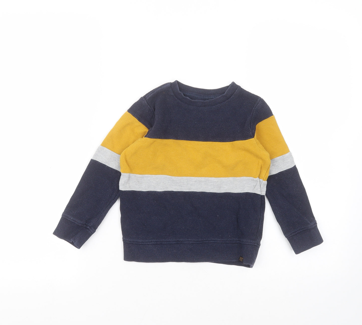 NEXT Boys Blue Round Neck  Cotton Pullover Jumper Size 4 Years