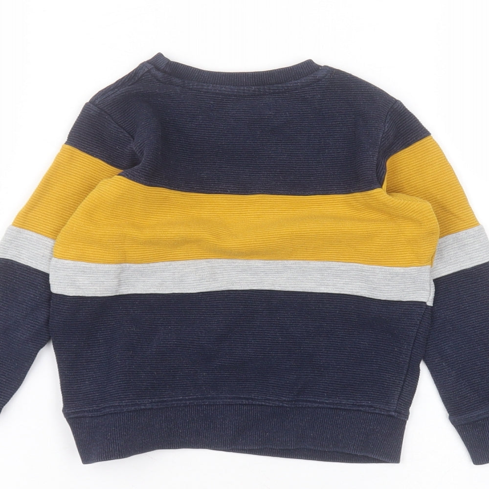 NEXT Boys Blue Round Neck  Cotton Pullover Jumper Size 4 Years