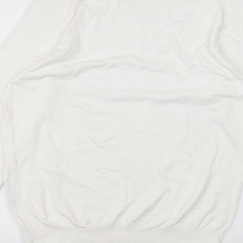 Zara Womens White  Viscose Basic T-Shirt Size M Roll Neck