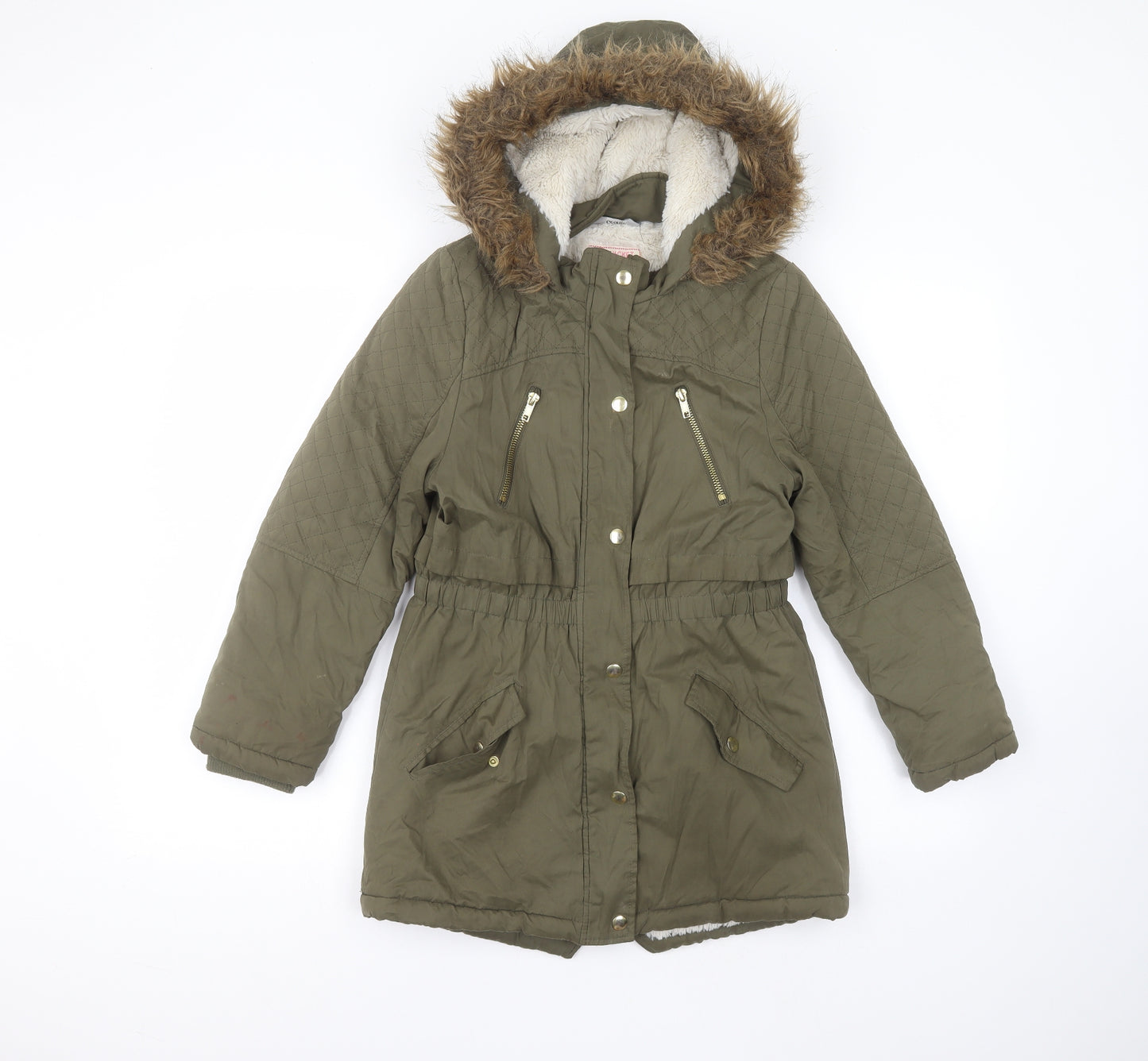 George Girls Green   Parka Coat Size 10 Years