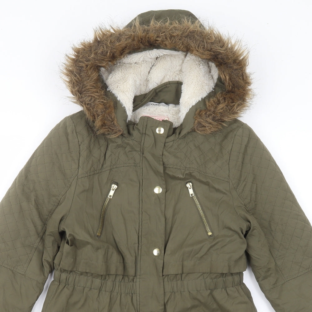 George Girls Green   Parka Coat Size 10 Years