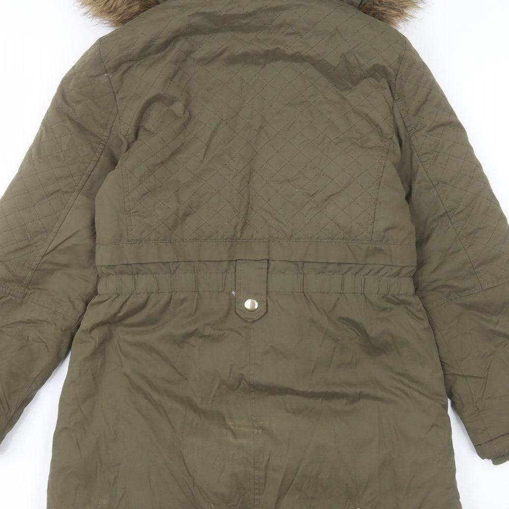 George Girls Green   Parka Coat Size 10 Years