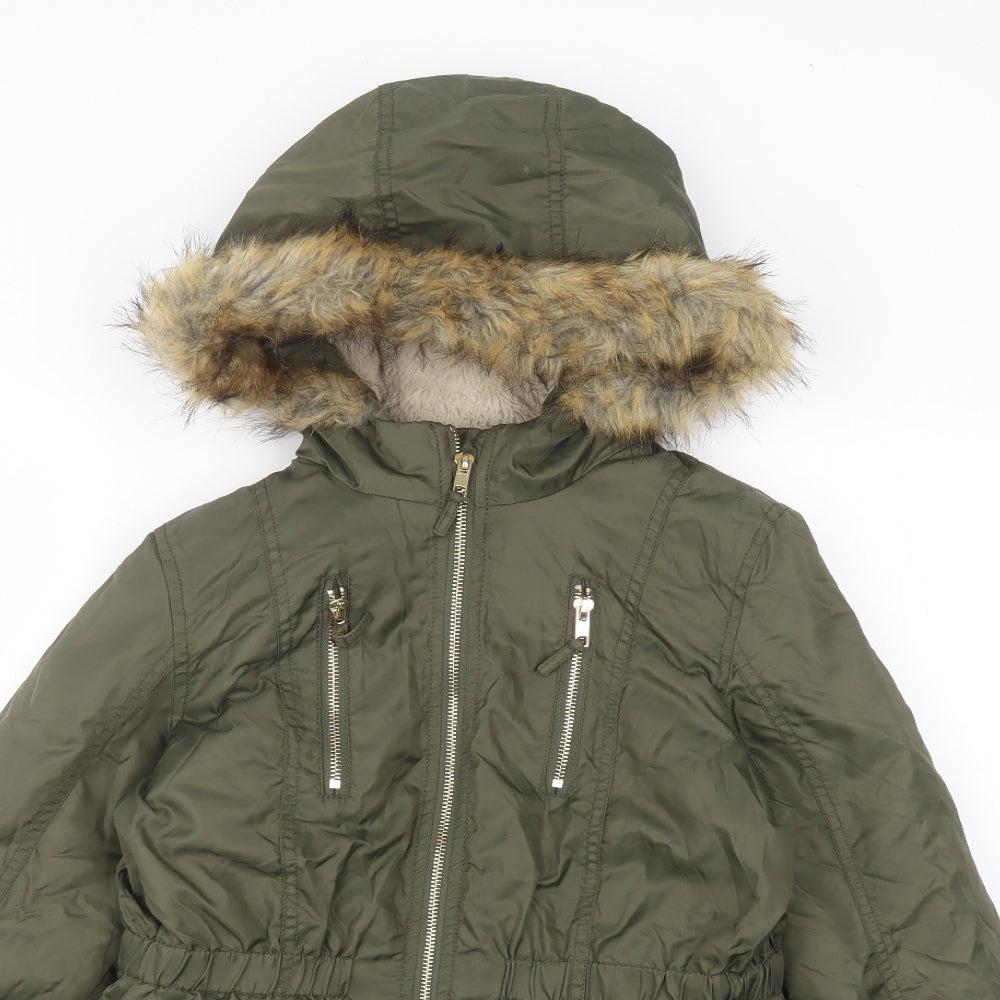 Nutmeg Girls Green   Parka Coat Size 11-12 Years