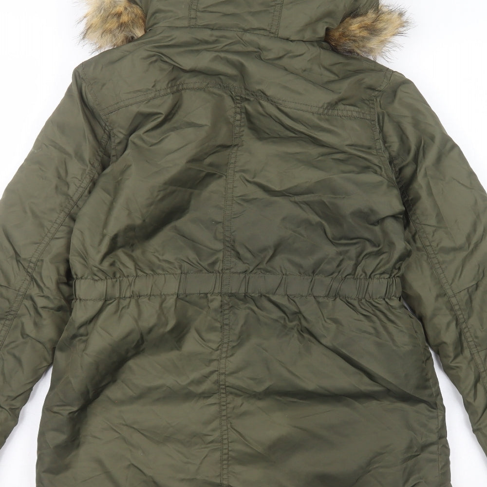 Nutmeg Girls Green   Parka Coat Size 11-12 Years