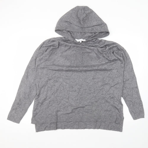 Amara Reya Womens Grey  Viscose Pullover Hoodie Size M
