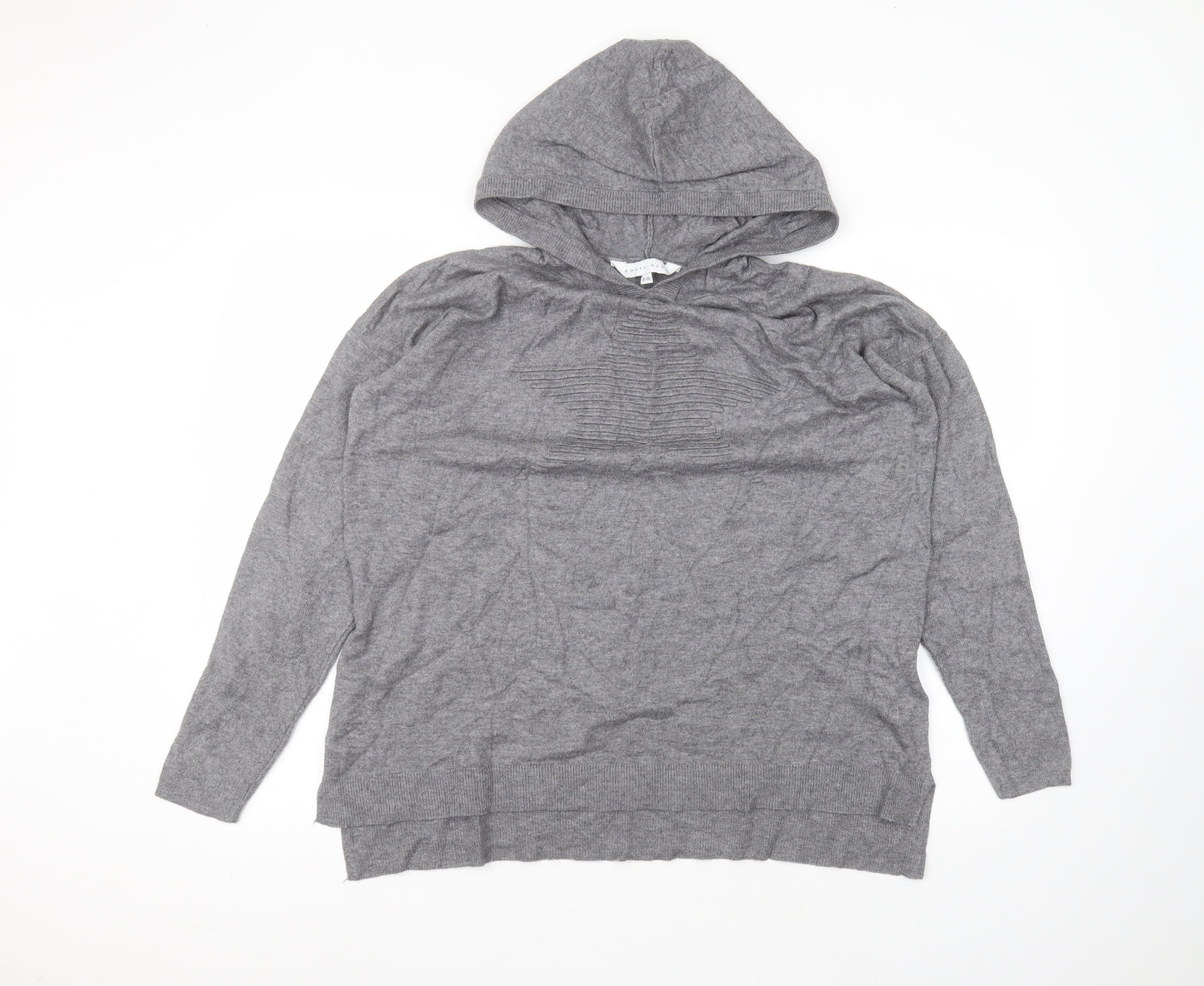 Amara Reya Womens Grey  Viscose Pullover Hoodie Size M