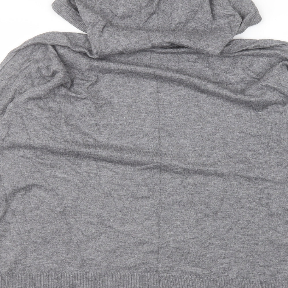 Amara Reya Womens Grey  Viscose Pullover Hoodie Size M