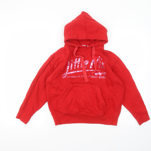 Authentic Girls Red  Cotton Pullover Hoodie Size 9-10 Years