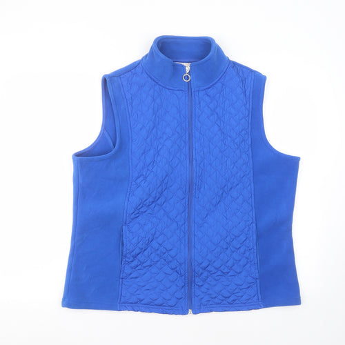 Roseanna Womens Blue Round Neck  Polyester Full Zip Jumper Size L