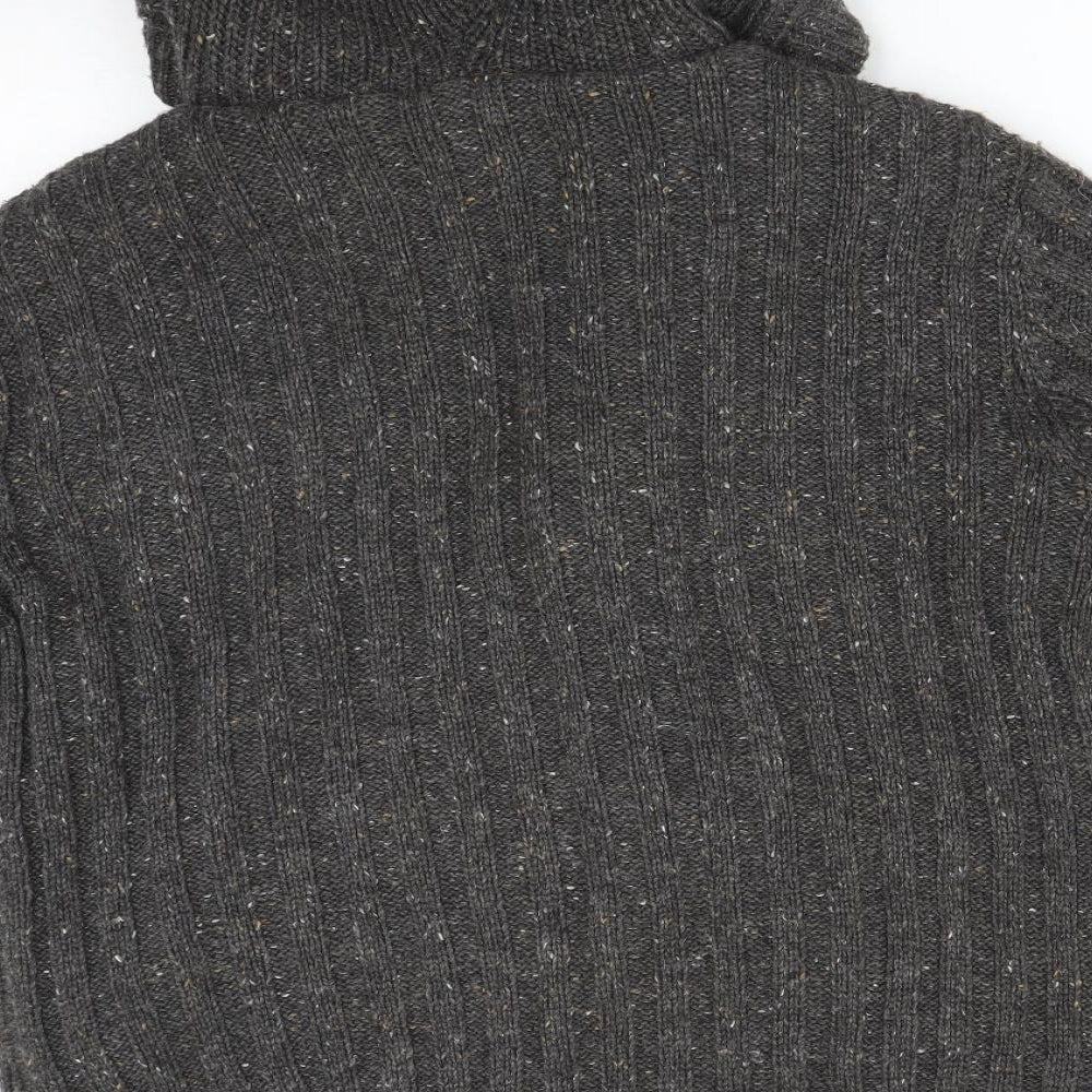 Easy Mens Multicoloured Striped Acrylic Full Zip Hoodie Size L