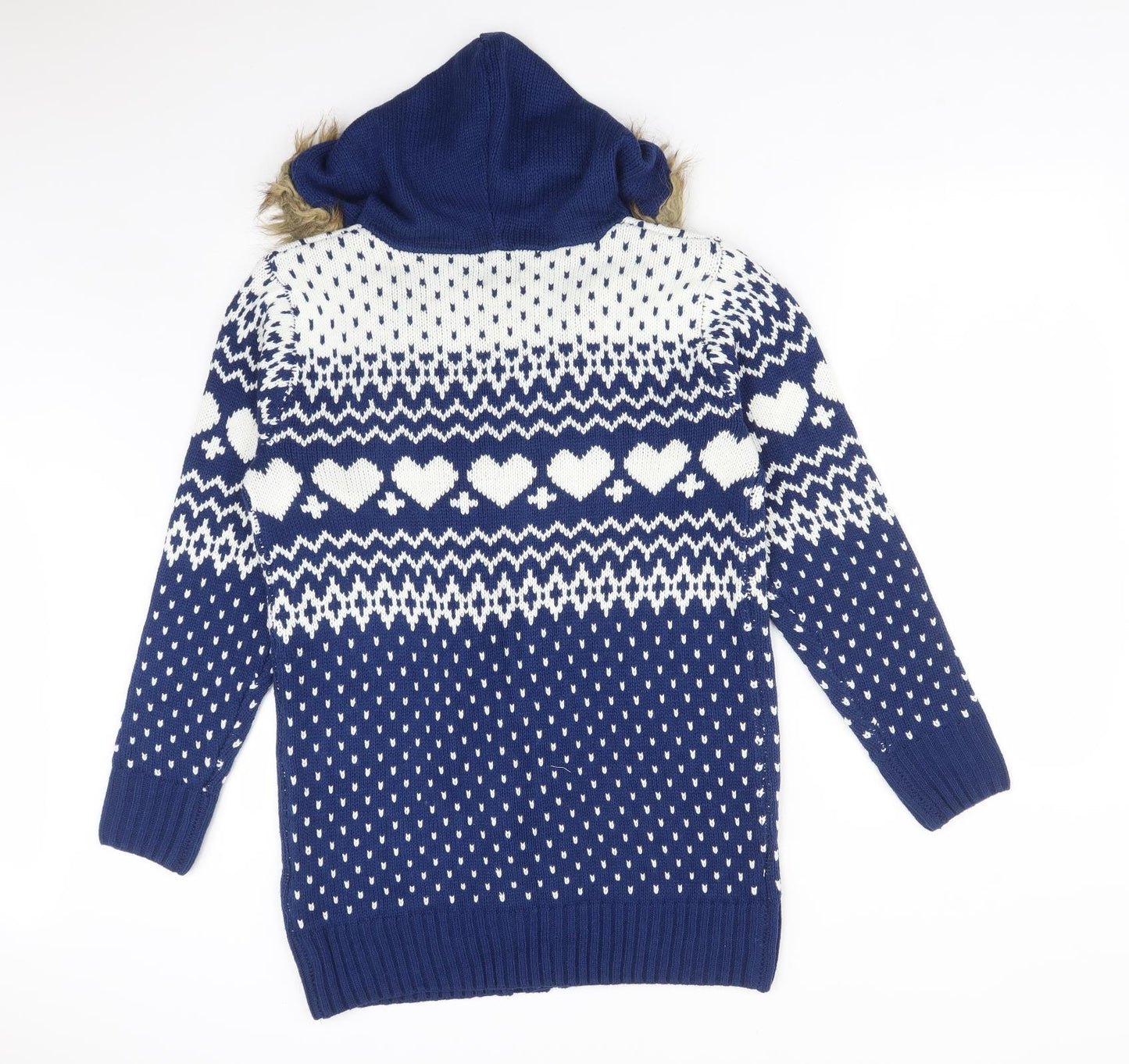 BE YOU Womens Multicoloured  Fair Isle Acrylic Cardigan Jumper Size 14