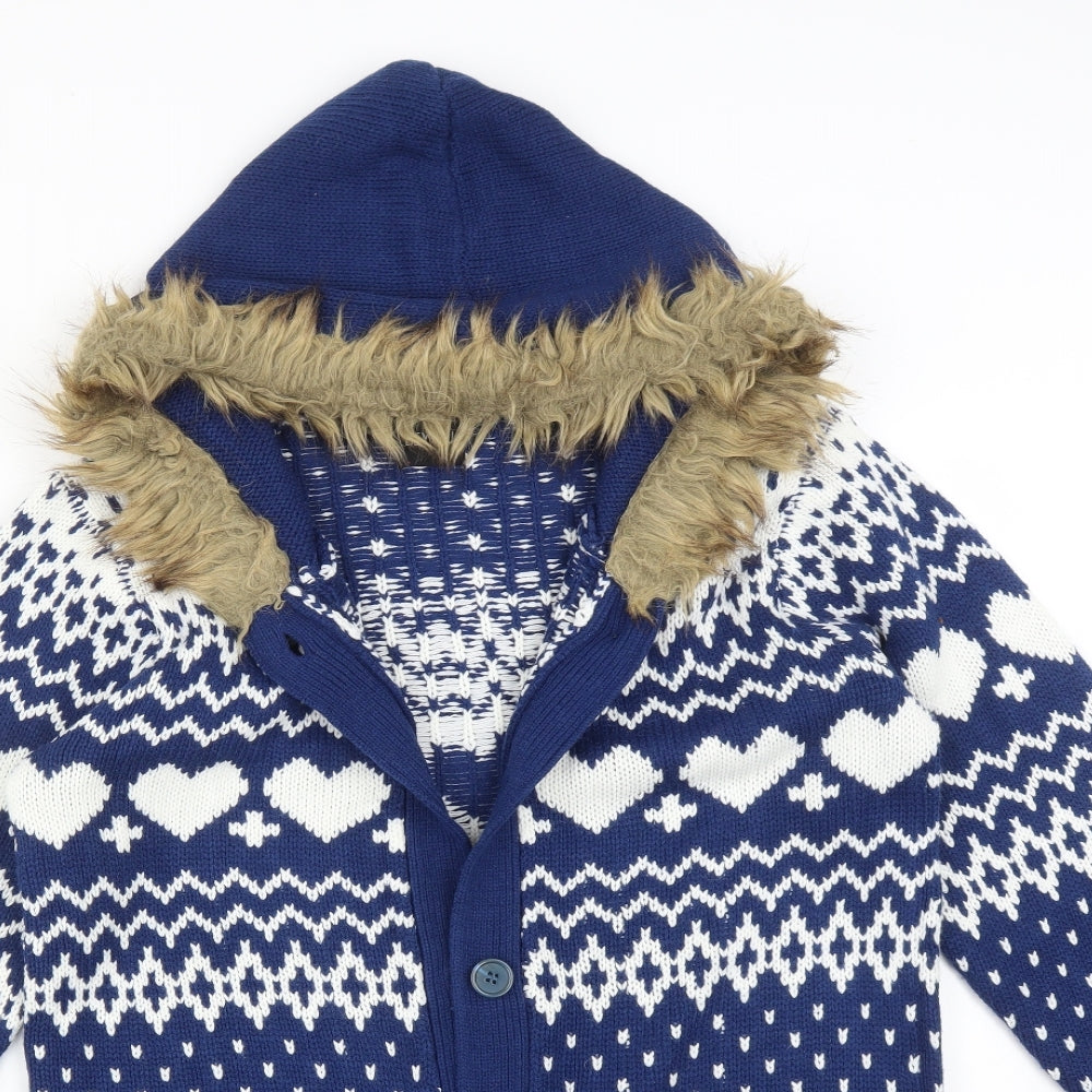 BE YOU Womens Multicoloured  Fair Isle Acrylic Cardigan Jumper Size 14