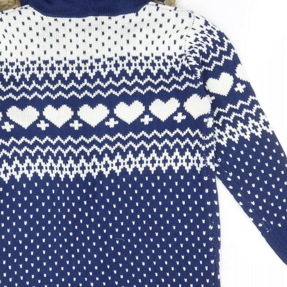 BE YOU Womens Multicoloured  Fair Isle Acrylic Cardigan Jumper Size 14
