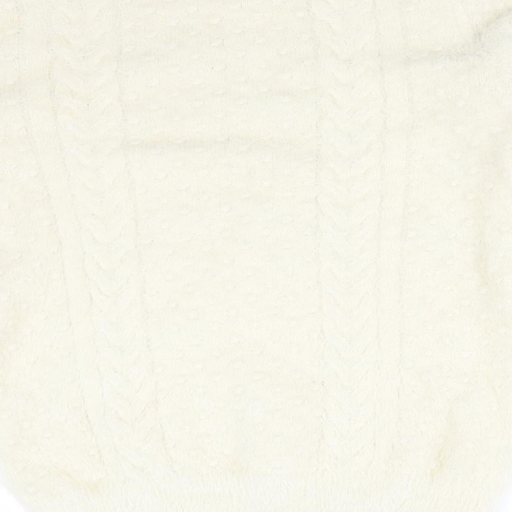 Papaya Womens White  Acrylic Pullover Sweatshirt Size S