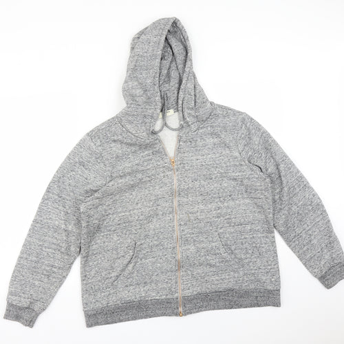 Papaya Womens Grey  Cotton Full Zip Hoodie Size L