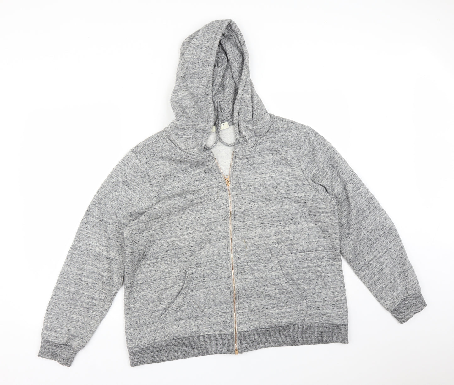 Papaya Womens Grey  Cotton Full Zip Hoodie Size L