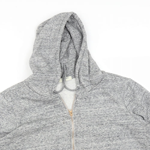 Papaya Womens Grey  Cotton Full Zip Hoodie Size L