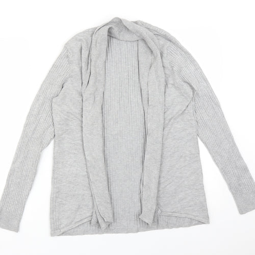M&Co Womens Grey  Striped Viscose Cardigan Jumper Size 14