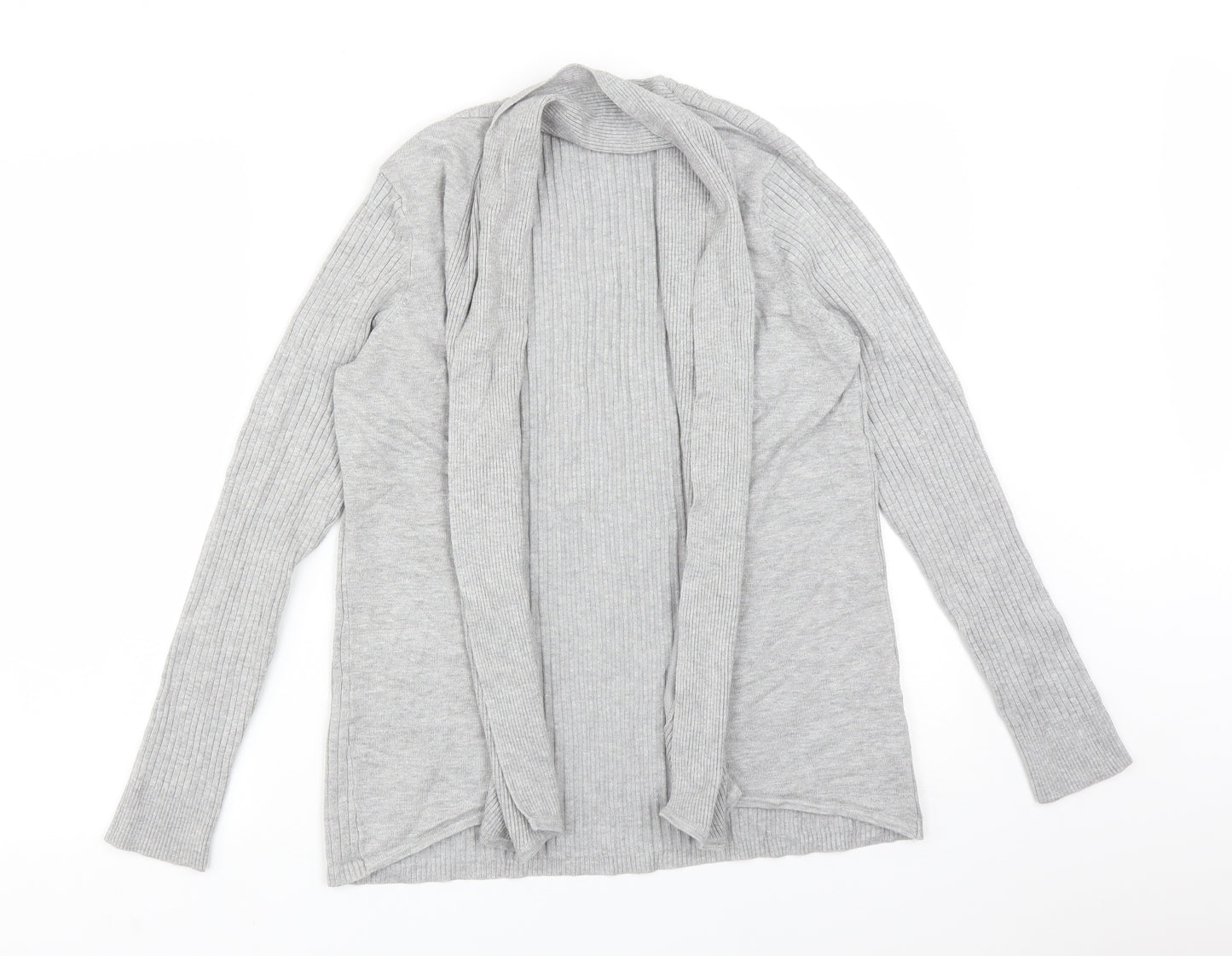 M&Co Womens Grey  Striped Viscose Cardigan Jumper Size 14
